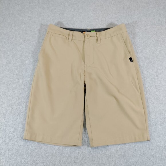 QuickSilver Amphibian Shorts Size 27 Beige Tan 10in Inseam Stretch Beach Board - Picture 1 of 13